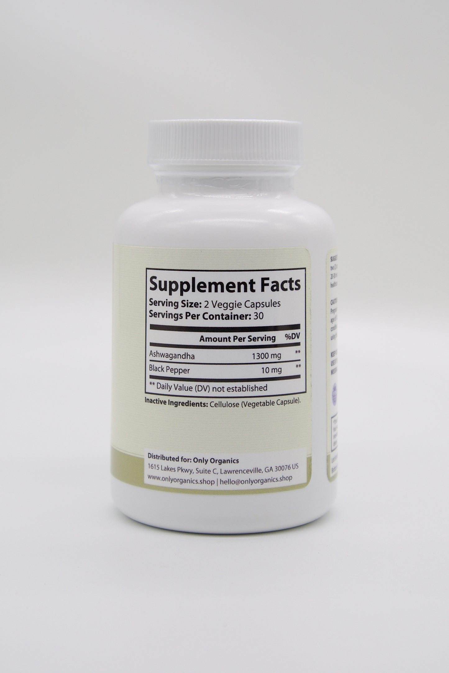 Only Organics™ Premium Ashwagandha Capsules